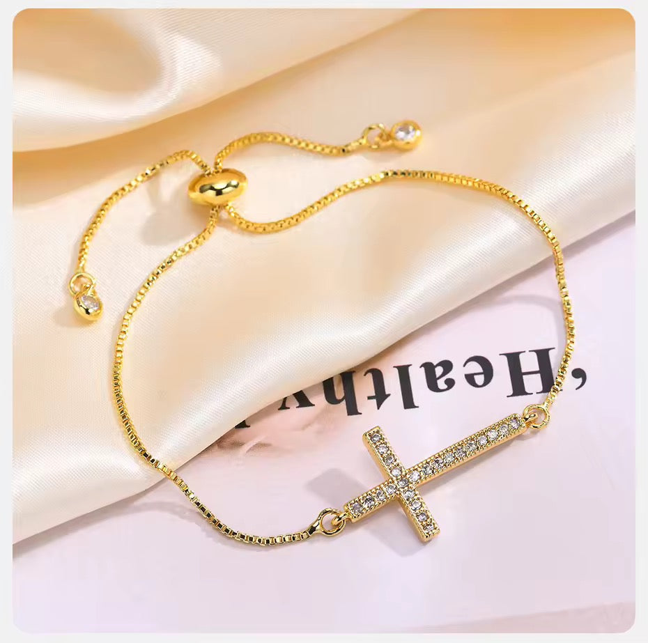 Faith Over Fear Cross Bracelet