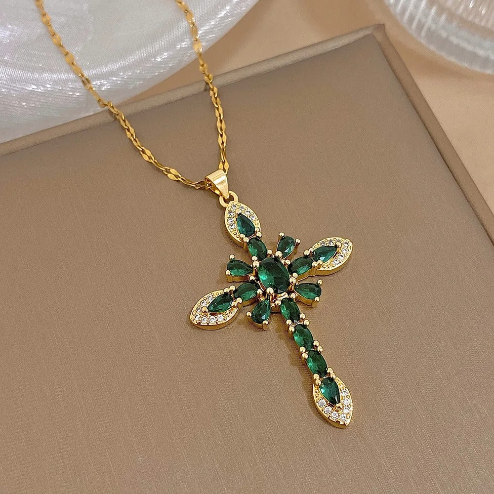 Devotion Zirconia Cross Necklace
