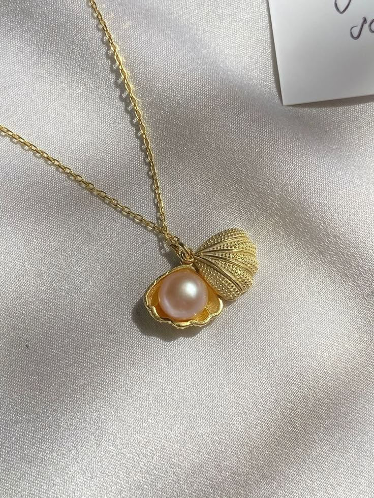Pearl In Seashell Necklace