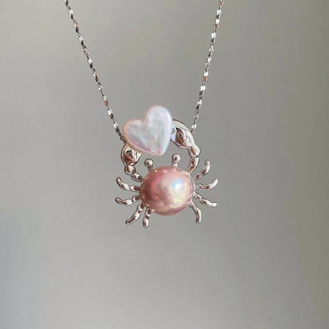 Crab Heart Embrace Necklace