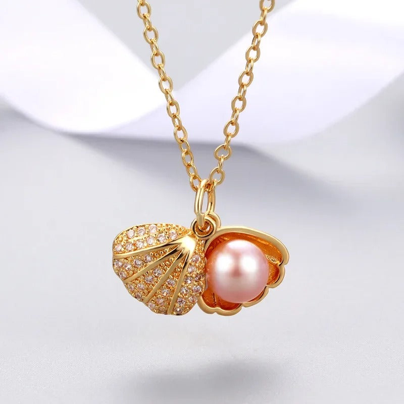 Pearl In Seashell Necklace