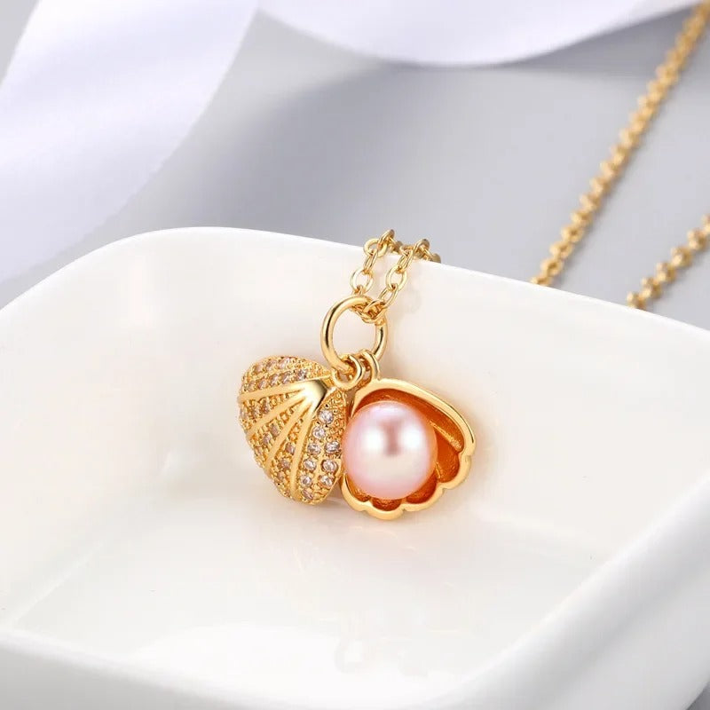 Pearl In Seashell Necklace