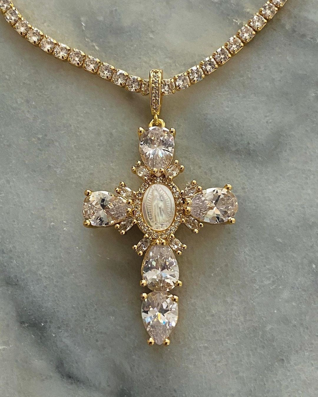 Our Lady of Light Cross Necklace