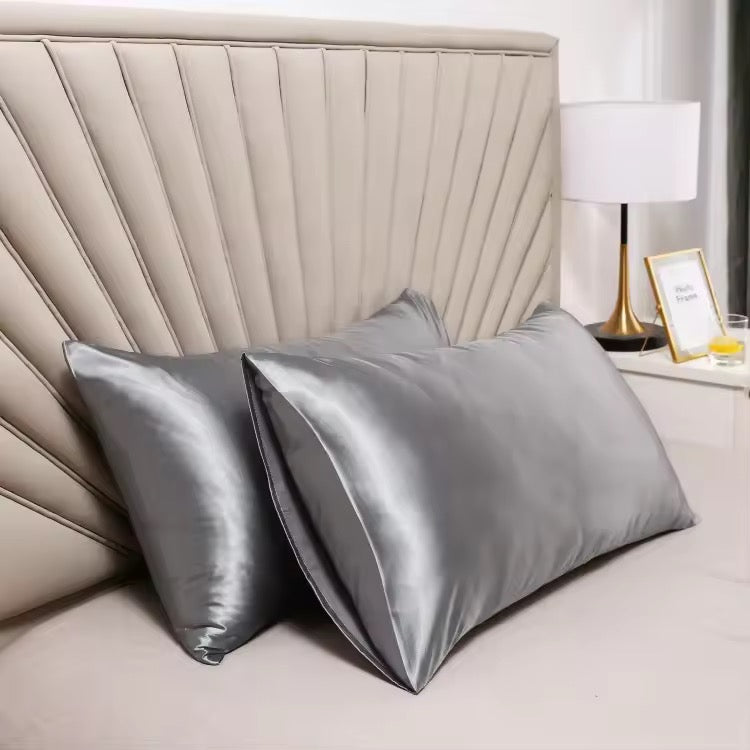 Midnight Satin Veil Pillowcase