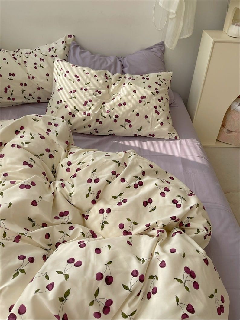 Purple Cherry Pop Bedding Set