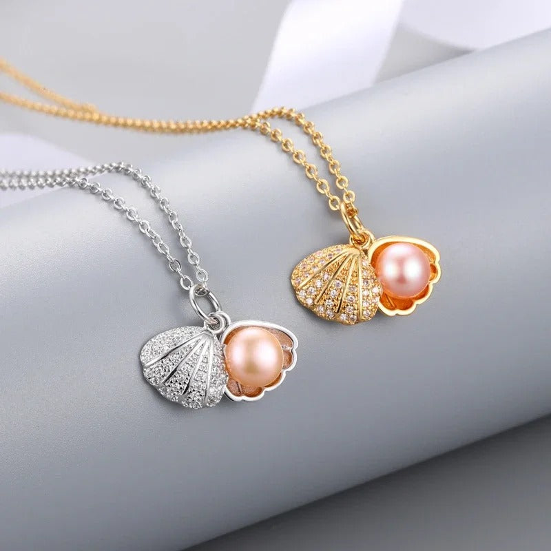 Pearl In Seashell Necklace