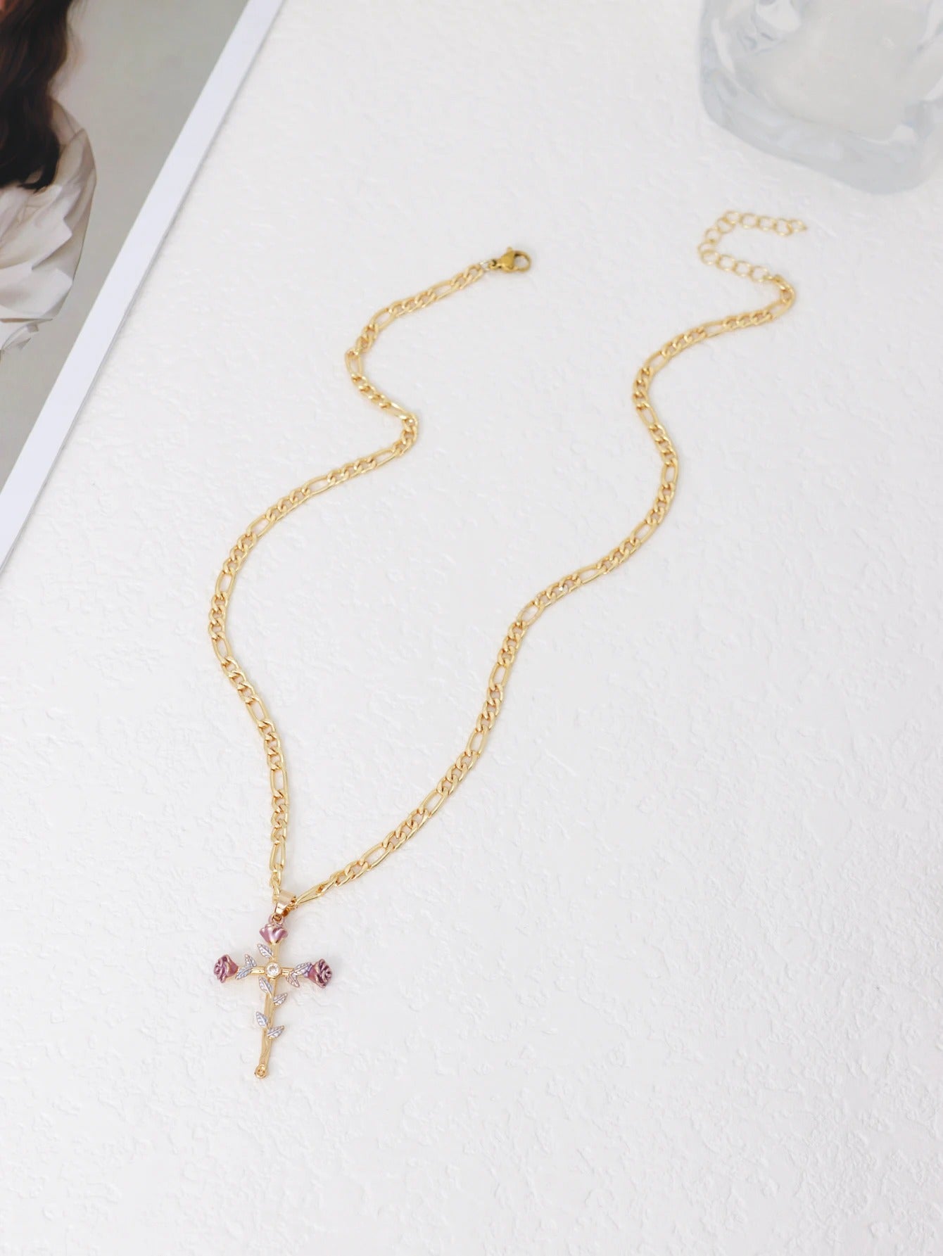 Eternal Bloom Rose Cross Necklace