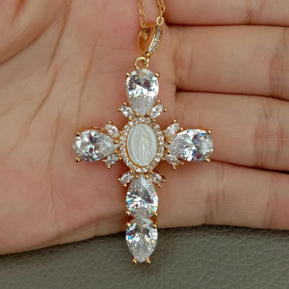 Our Lady of Light Cross Necklace