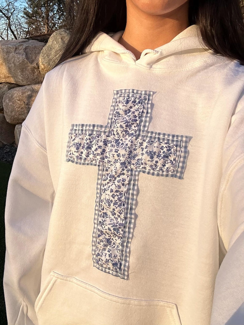 Faith & Florals Patchwork Hoodie