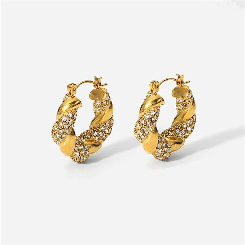 Golden Luxe Twist Hoop Earring