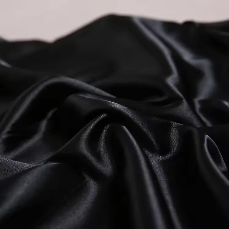 Midnight Satin Veil Pillowcase