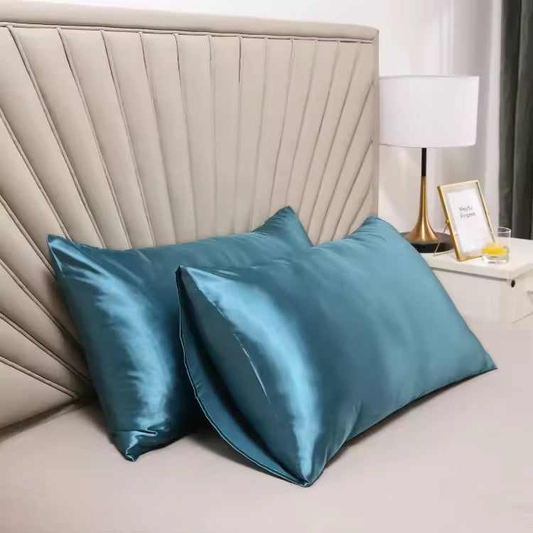 Midnight Satin Veil Pillowcase