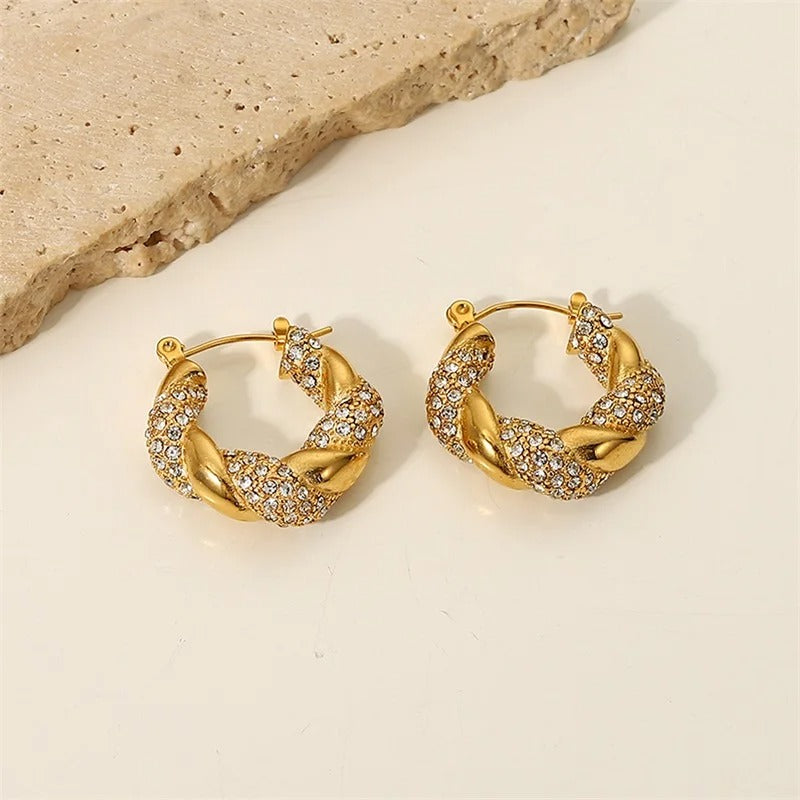 Golden Luxe Twist Hoop Earring