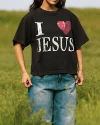 “I ❤️ Jesus” Black Statement Tee