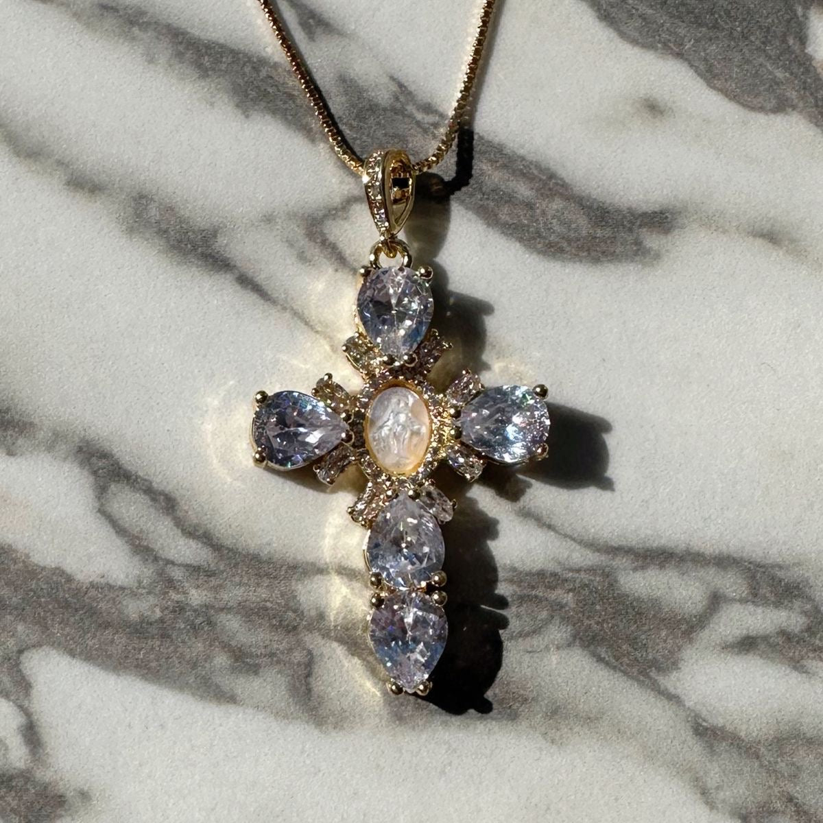 Our Lady of Light Cross Necklace