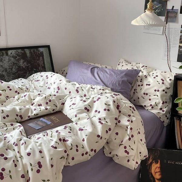 Purple Cherry Pop Bedding Set
