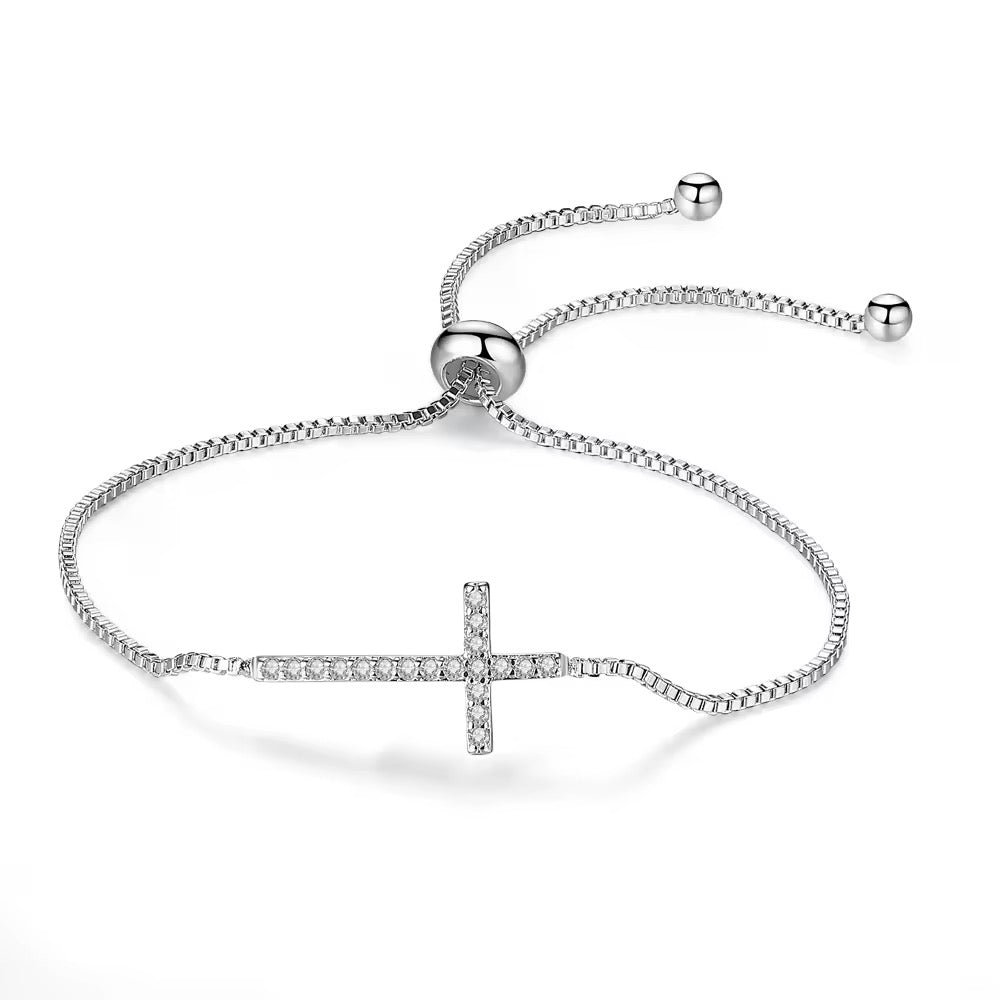 Faith Over Fear Cross Bracelet
