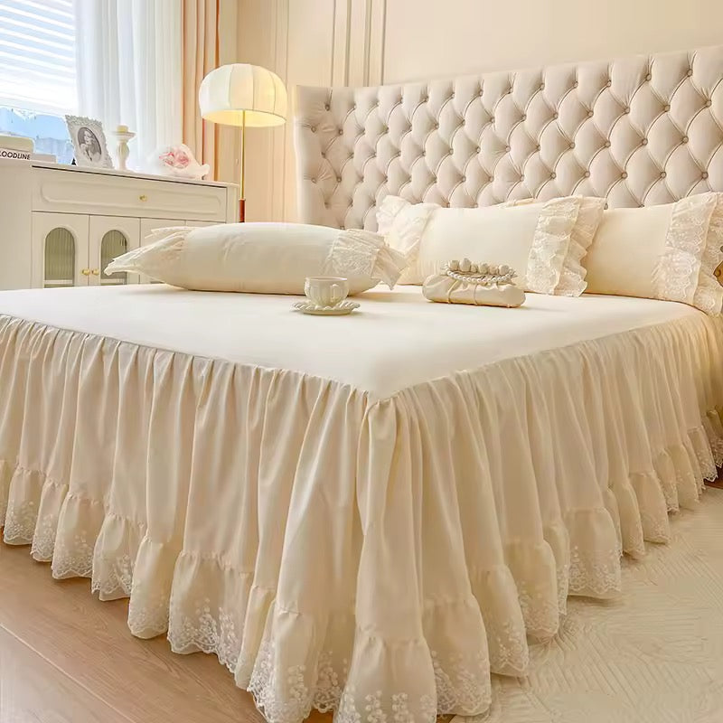 Beige French Princess Lace Bedding set