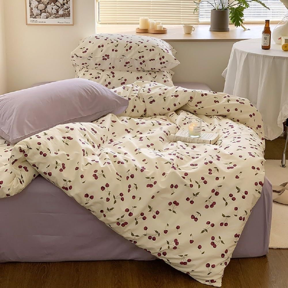 Purple Cherry Pop Bedding Set