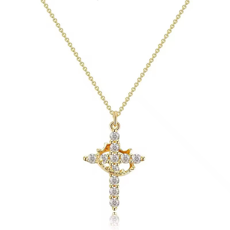 Crowned in Glory Cross Necklace