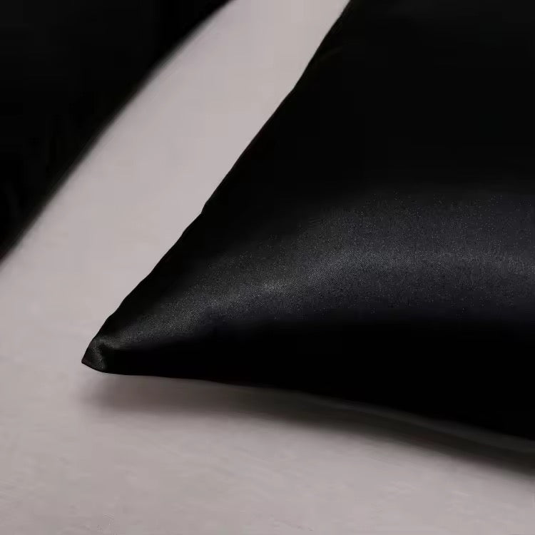 Midnight Satin Veil Pillowcase