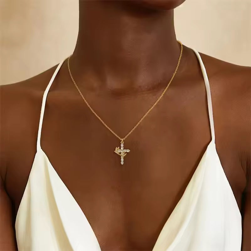 Crowned in Glory Cross Necklace