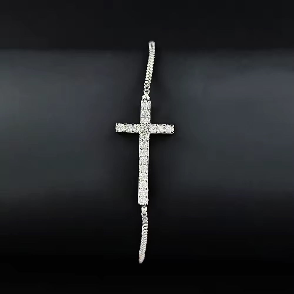 Faith Over Fear Cross Bracelet