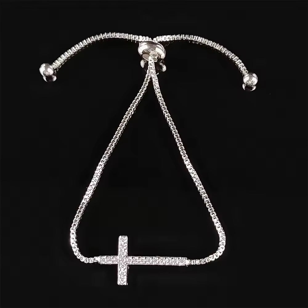 Faith Over Fear Cross Bracelet
