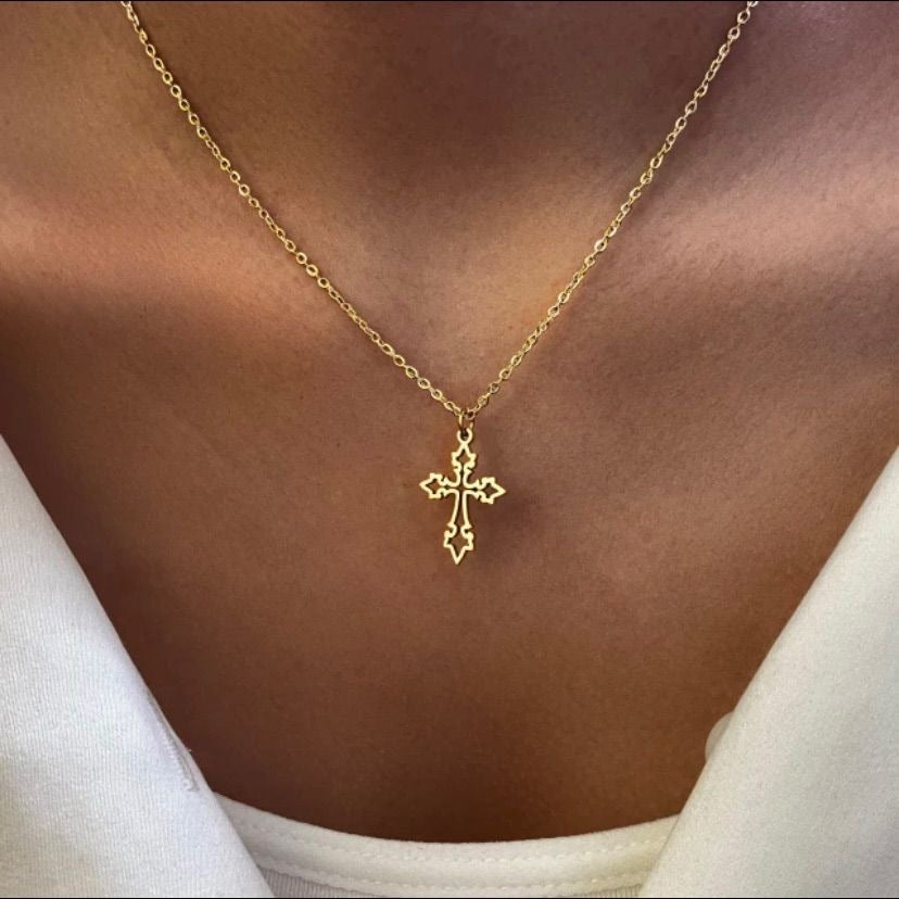Divine Grace Gold Cross Necklace