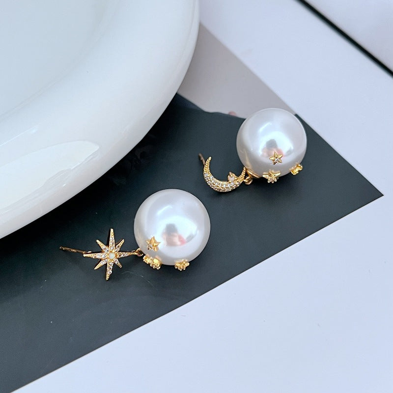 Cosmic Celestial Pearl Earrings
