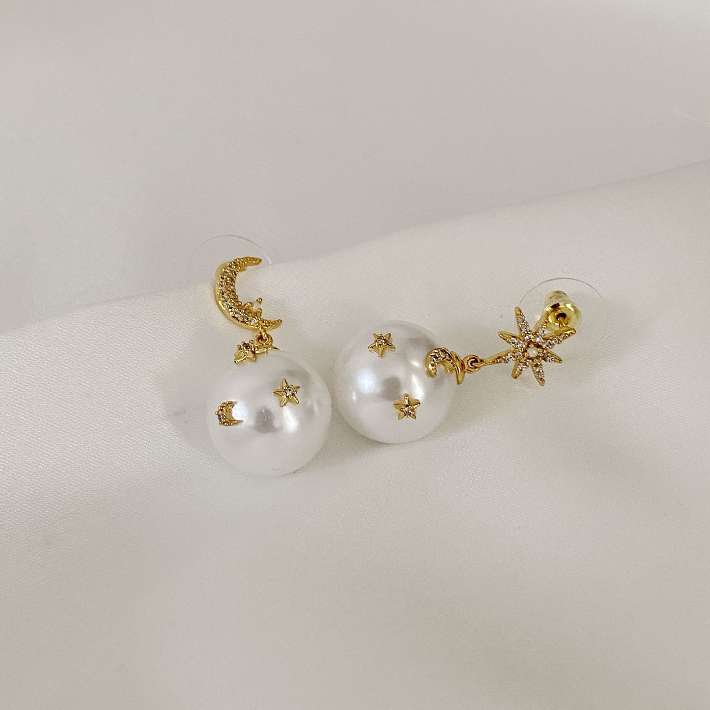 Cosmic Celestial Pearl Earrings