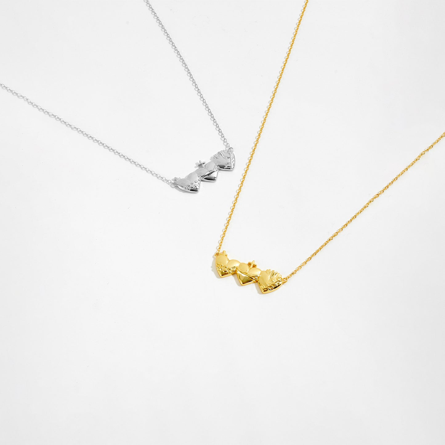 Holy Trio Sacred Hearts Necklace