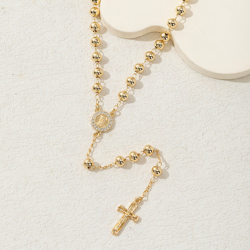 Golden Devotion Rosary Necklace