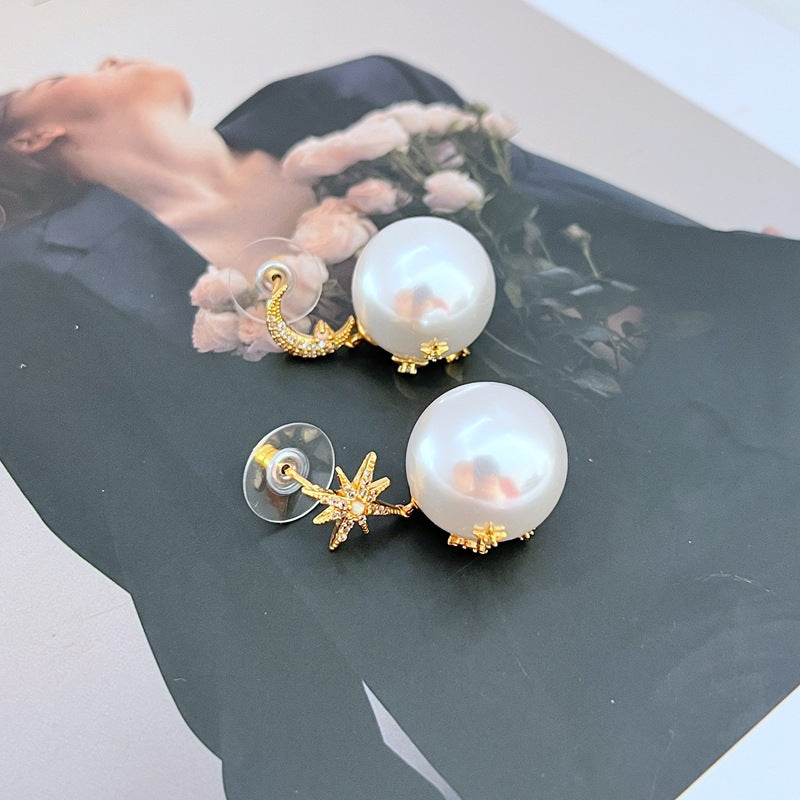 Cosmic Celestial Pearl Earrings