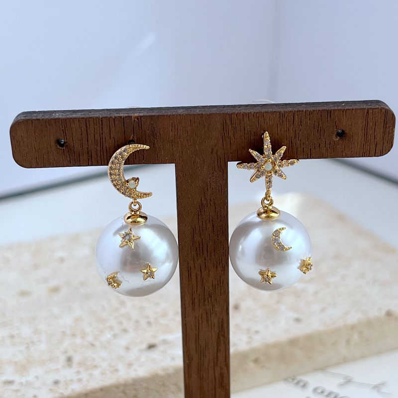 Cosmic Celestial Pearl Earrings