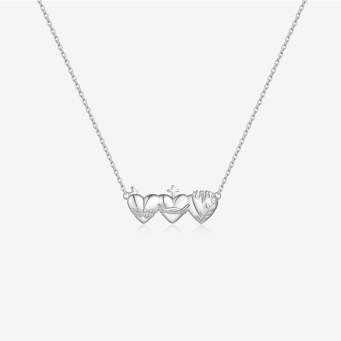 Holy Trio Sacred Hearts Necklace