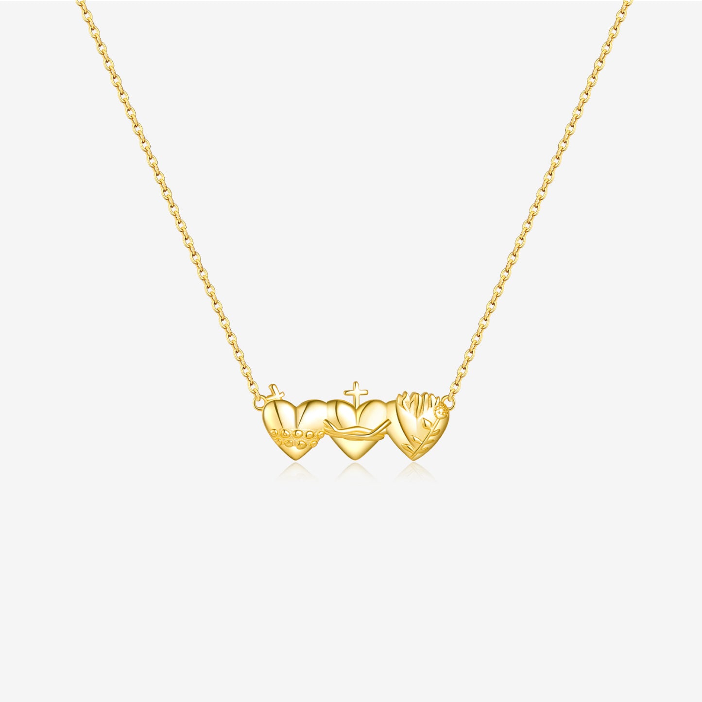 Holy Trio Sacred Hearts Necklace