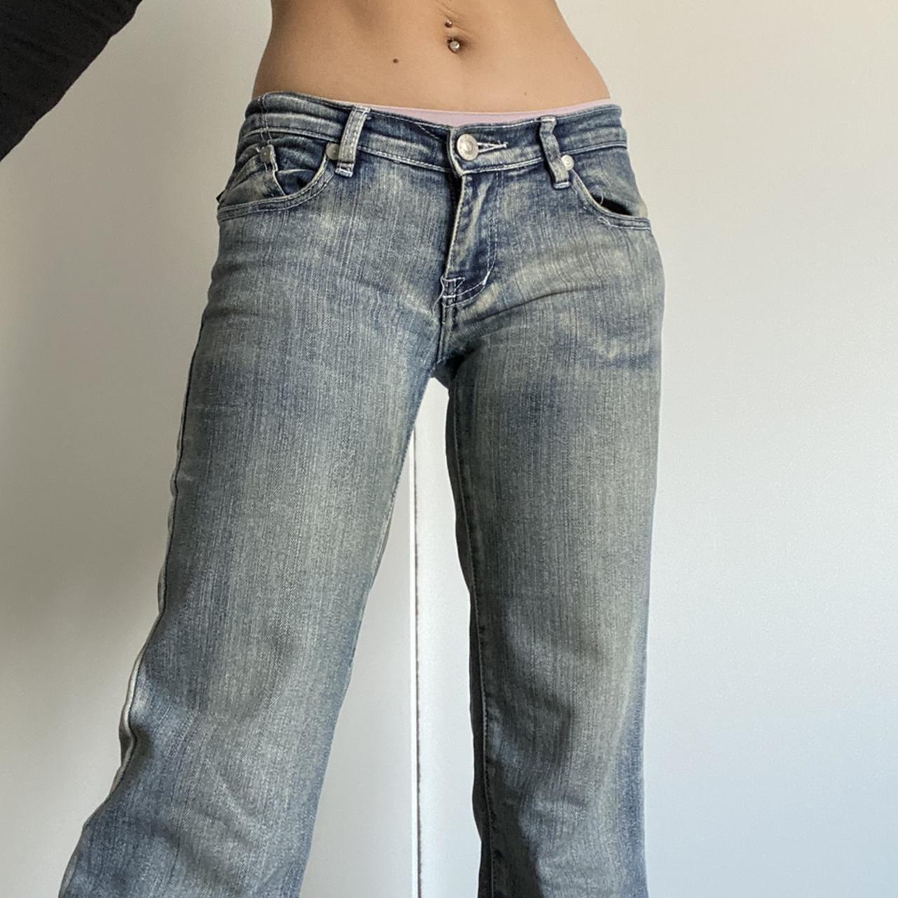 Crown Embroidery Pockets Jeans