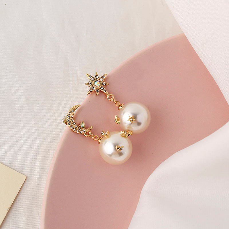 Cosmic Celestial Pearl Earrings