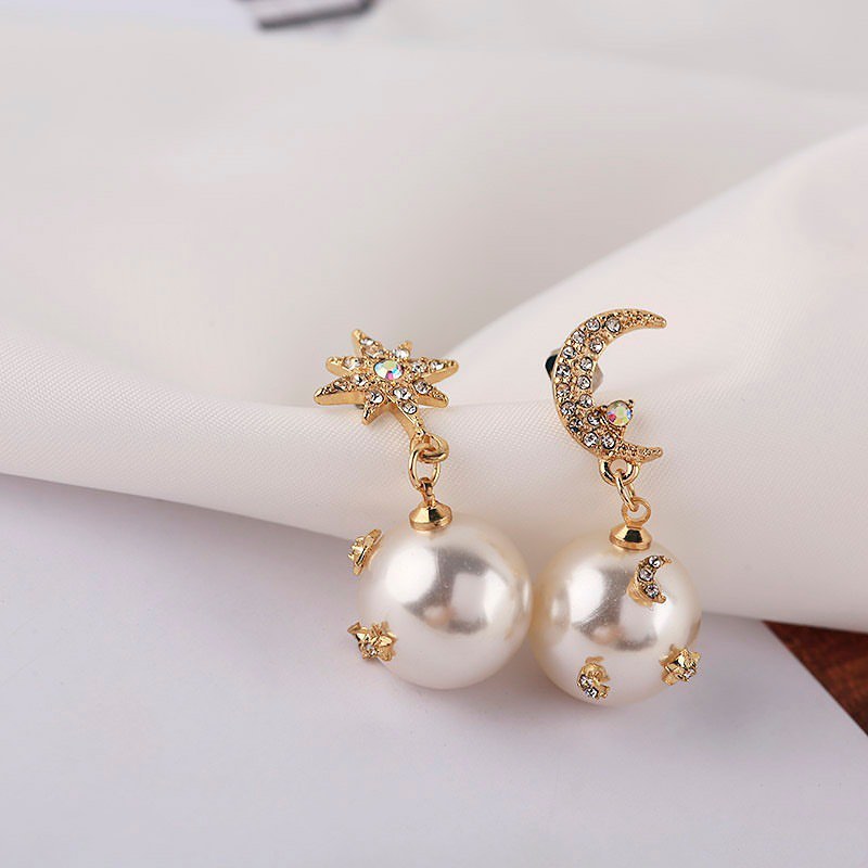 Cosmic Celestial Pearl Earrings