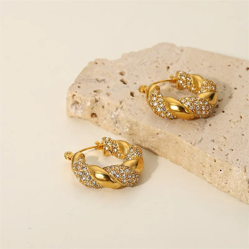 Golden Luxe Twist Hoop Earring