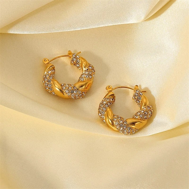 Golden Luxe Twist Hoop Earring
