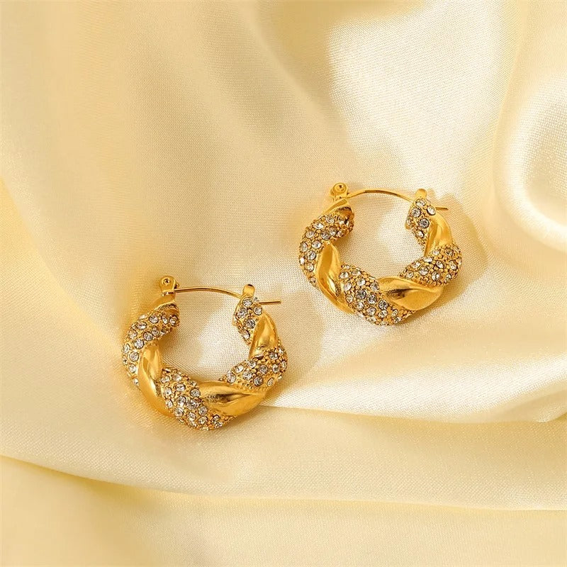 Golden Luxe Twist Hoop Earring
