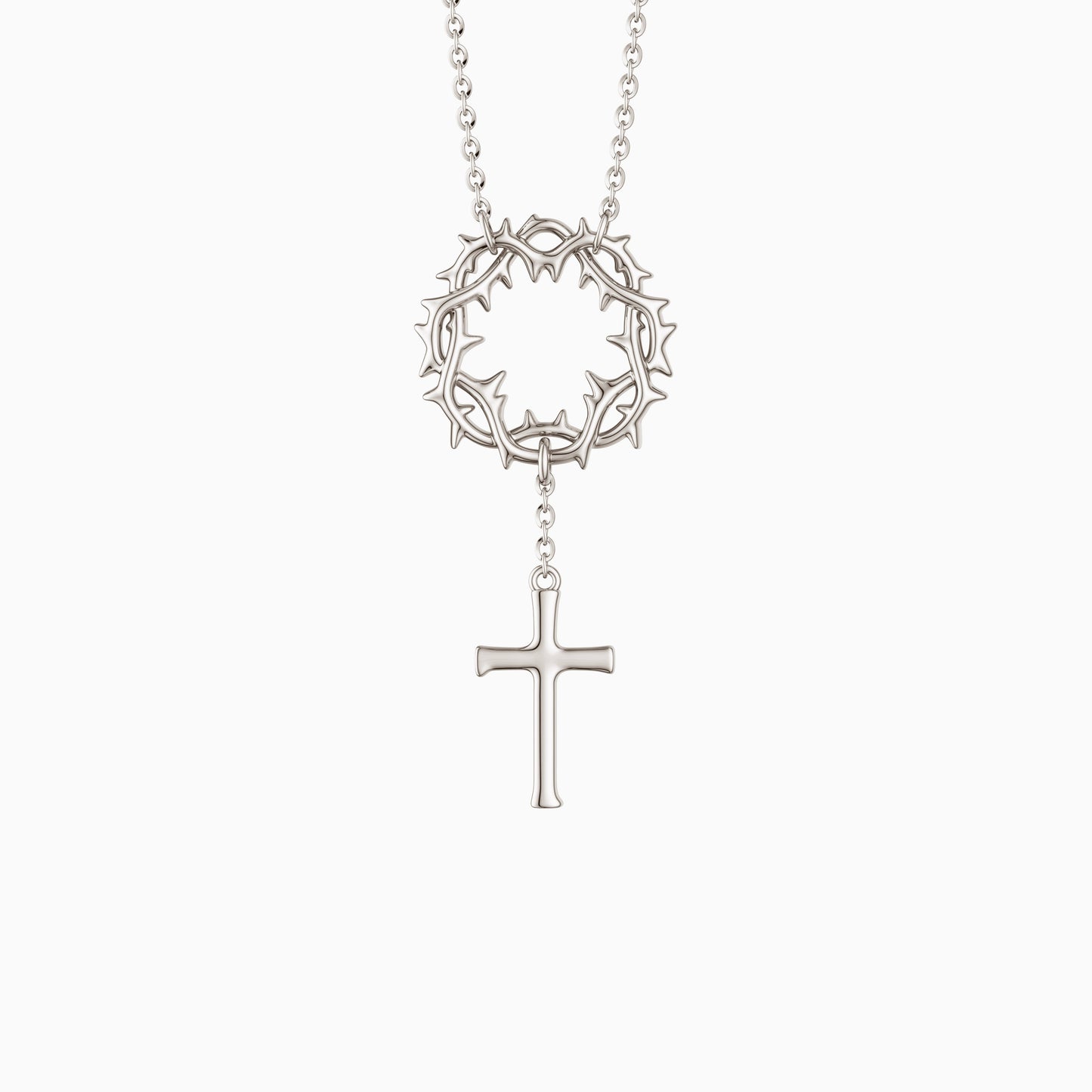Crown of Thorns Cross Necklace