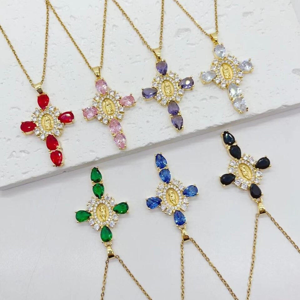 Divine Mercy Gold Cross Necklace