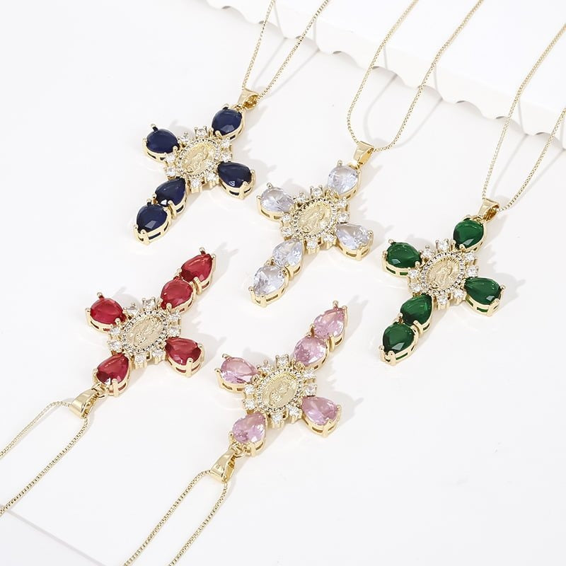 Divine Mercy Gold Cross Necklace