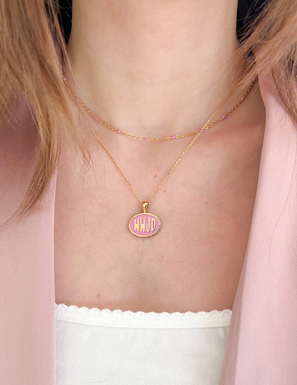 Pink 'WWJD' Necklace