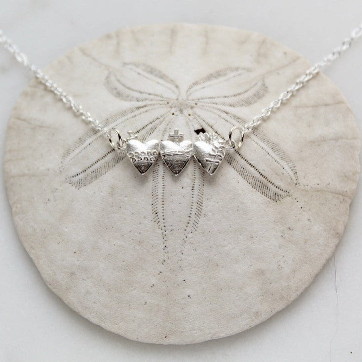 Holy Trio Sacred Hearts Necklace