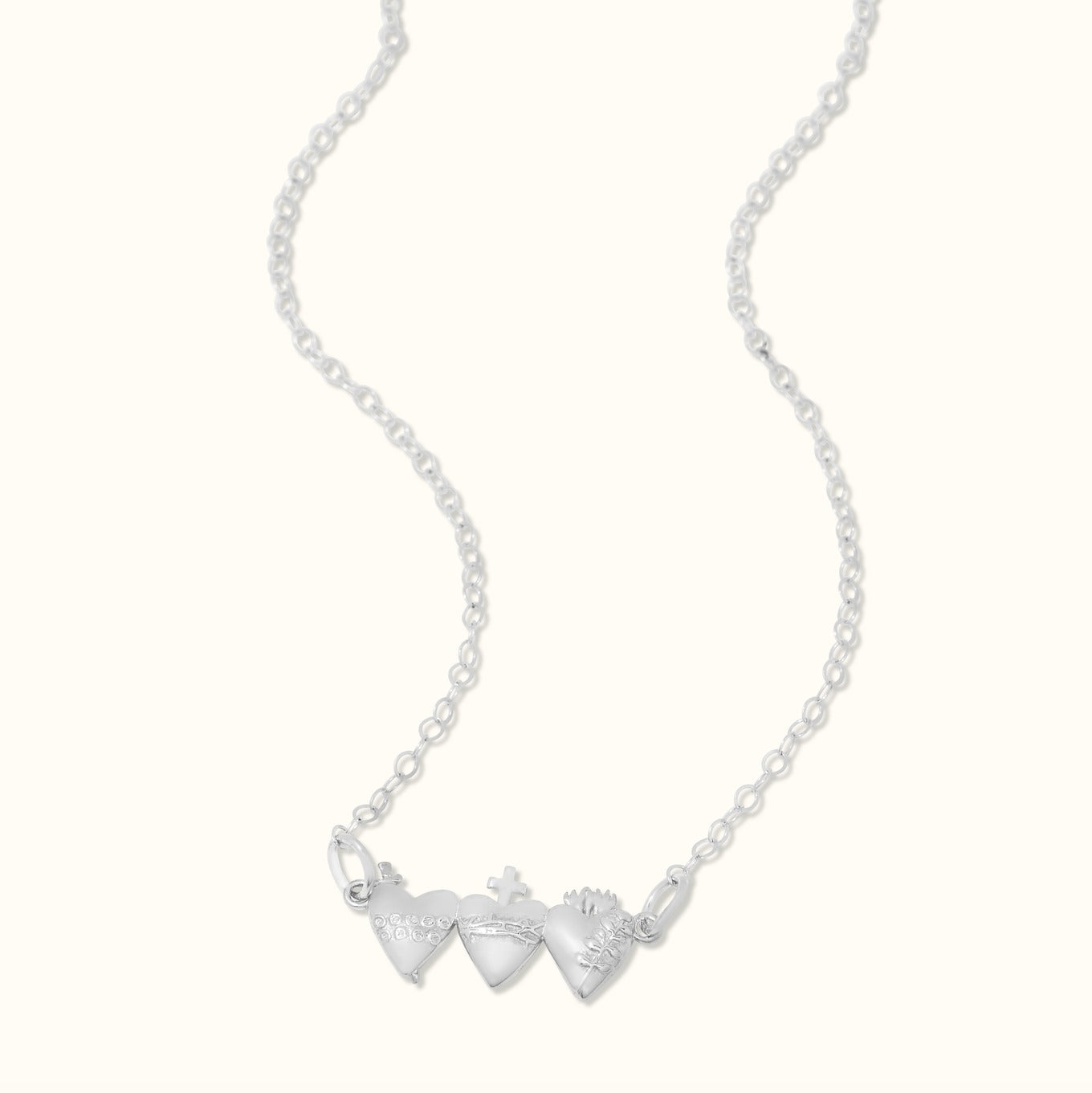 Holy Trio Sacred Hearts Necklace