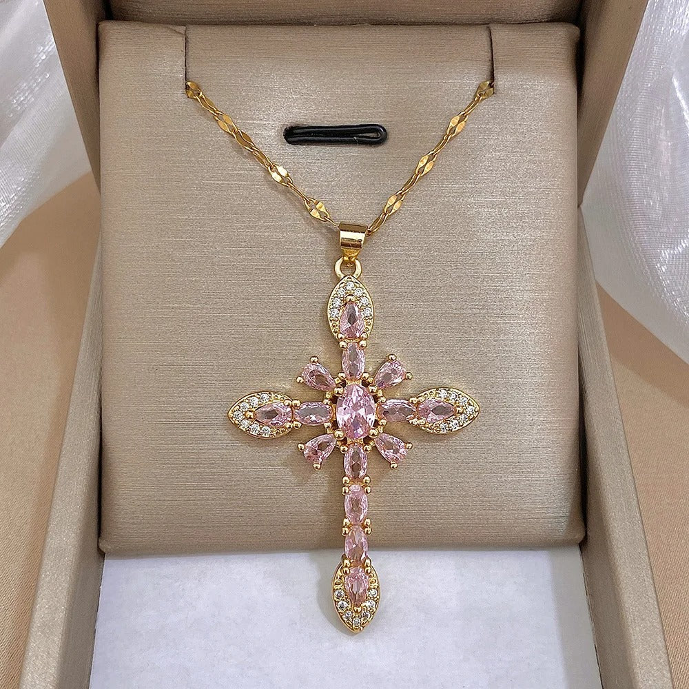 Devotion Zirconia Cross Necklace